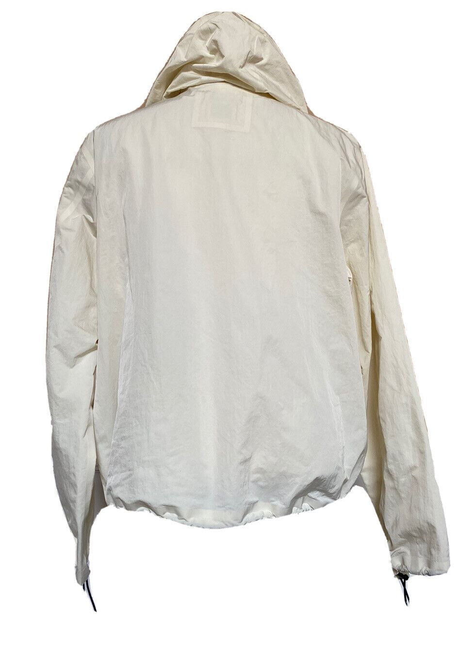 NWT $1850 Bottega Veneta Men's Blouson Tech Nylon Chalk Jacket with Hoodie 42 US
