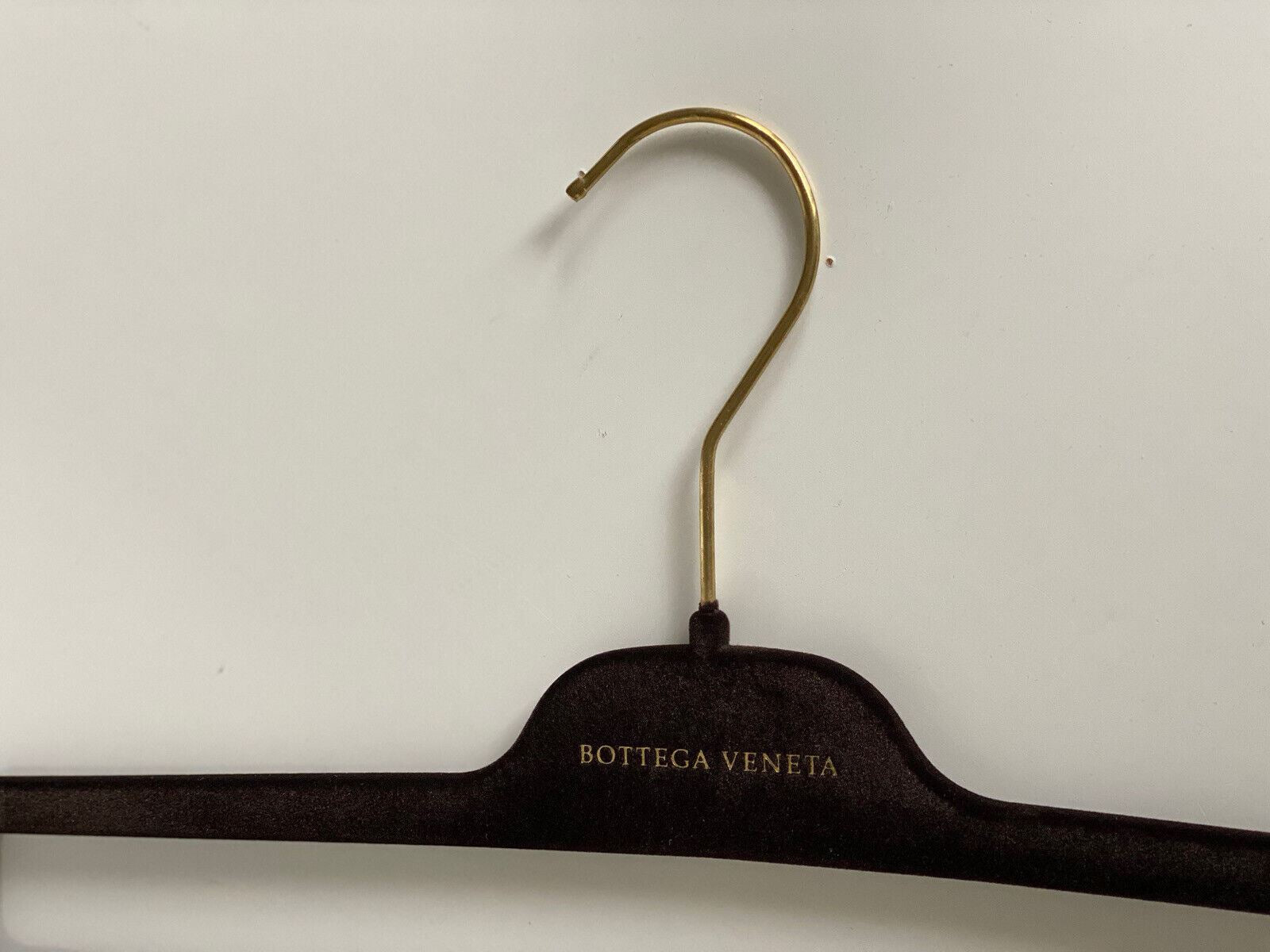Bottega Veneta Brown Velvet 15" Pants Hangers with Gold Hardware