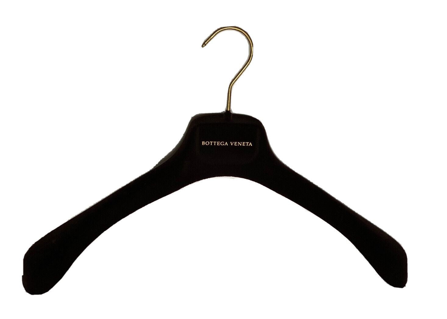Bottega Veneta Braune Samt-Blazer-Pullover-Kleiderbügel mit goldenen Beschlägen, 16,5 x 7 x 2,5 