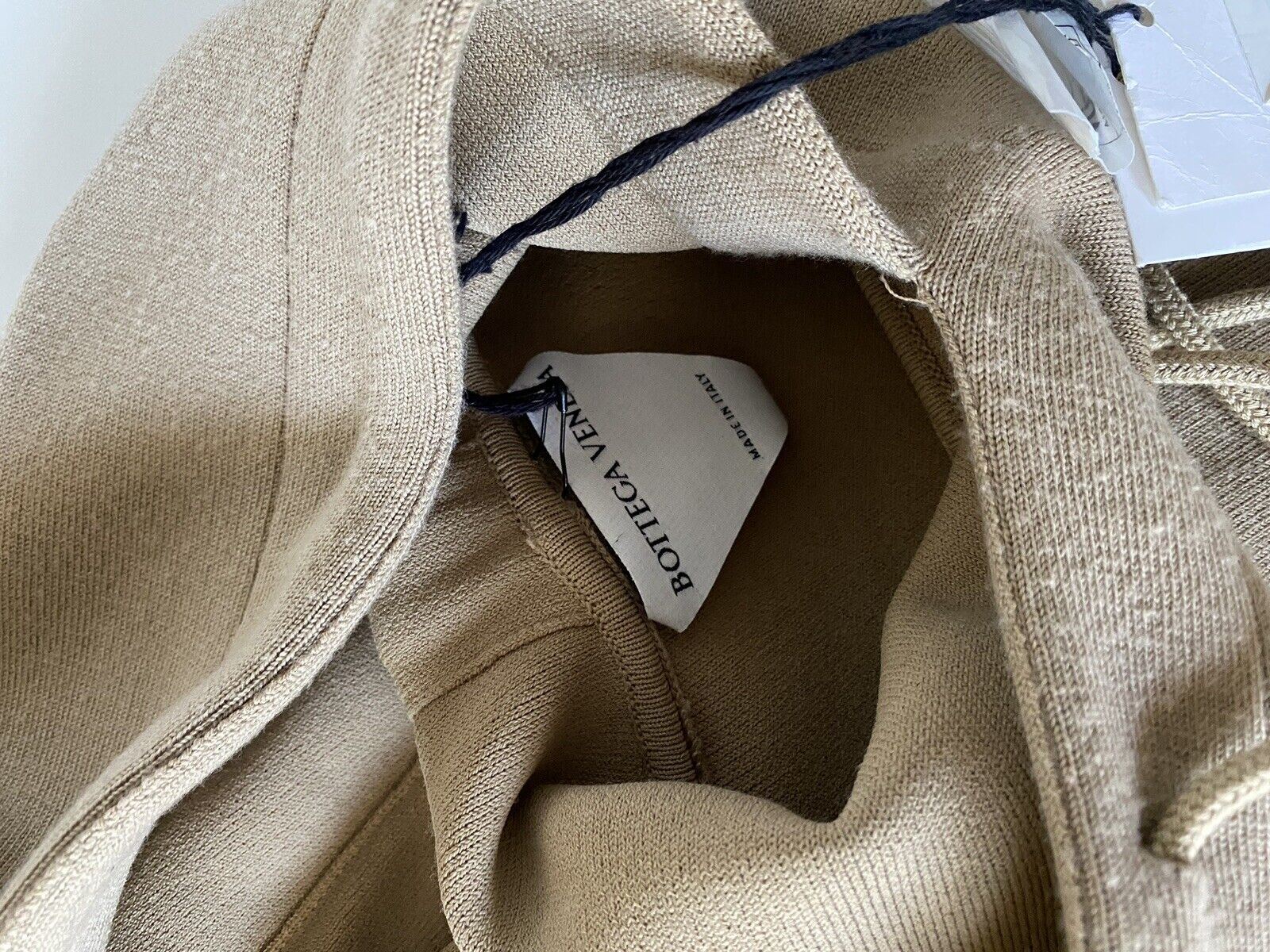 NWT $1750 Женская худи с капюшоном Bottega Veneta, шерстяной свитер, бежевый, маленький размер 647529 Италия 