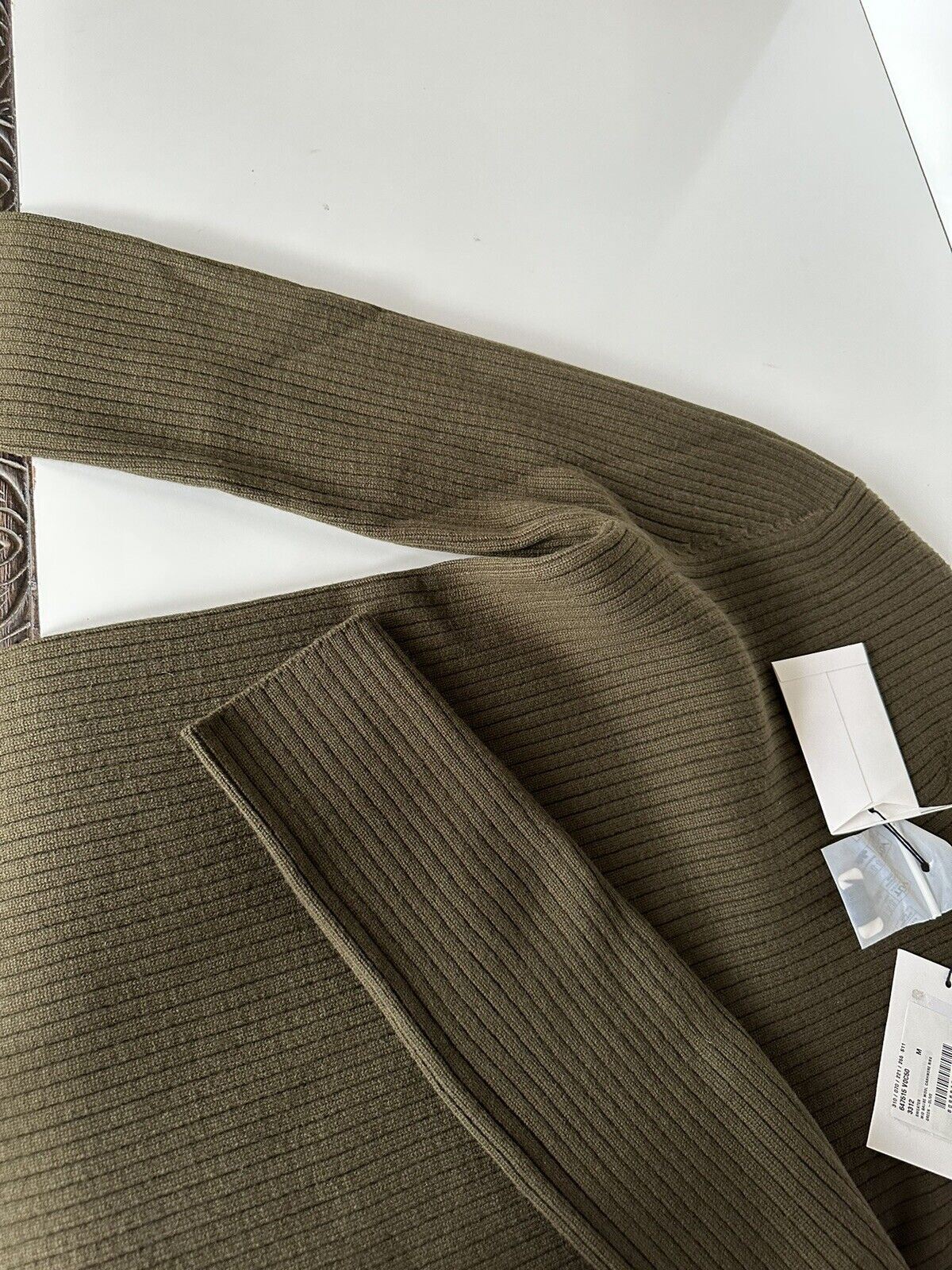 NWT 980 $ Bottega Veneta Woll-/Kaschmirpullover Grün-Oliv Medium 647515 