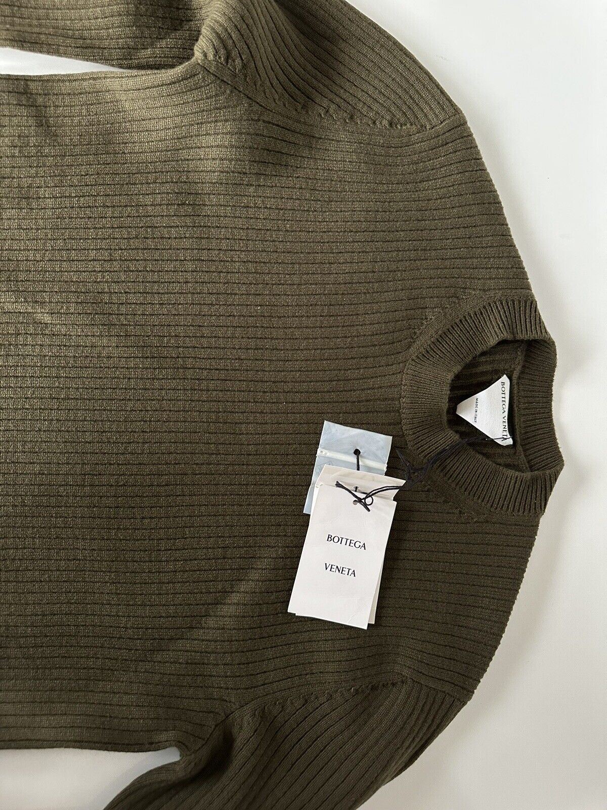 NWT 980 $ Bottega Veneta Woll-/Kaschmirpullover Grün-Oliv Medium 647515 