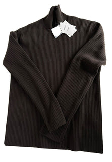 Neu mit Etikett: 1100 $ Bottega Veneta Rollkragenpullover aus Kaschmir/Wolle Schokolade XL 648972 