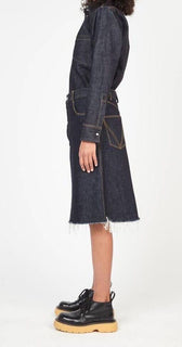 NWT $1980 Bottega Veneta Japanisches Raw-Denim-Hemd mit Rock 6 US (40 Euro) IT