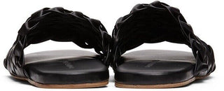 NIB $ 1150 Bottega Veneta Herren-Sandalen aus Intrecciato-Leder Schwarz 9 US 620298 IT