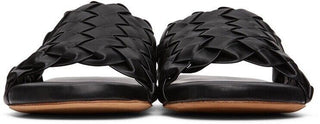 NIB $ 1150 Bottega Veneta Herren-Sandalen aus Intrecciato-Leder Schwarz 9 US 620298 IT