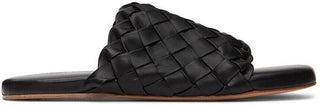 NIB $ 1150 Bottega Veneta Herren-Sandalen aus Intrecciato-Leder Schwarz 9 US 620298 IT