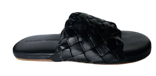 NIB $ 1150 Bottega Veneta Herren-Sandalen aus Intrecciato-Leder Schwarz 9 US 620298 IT