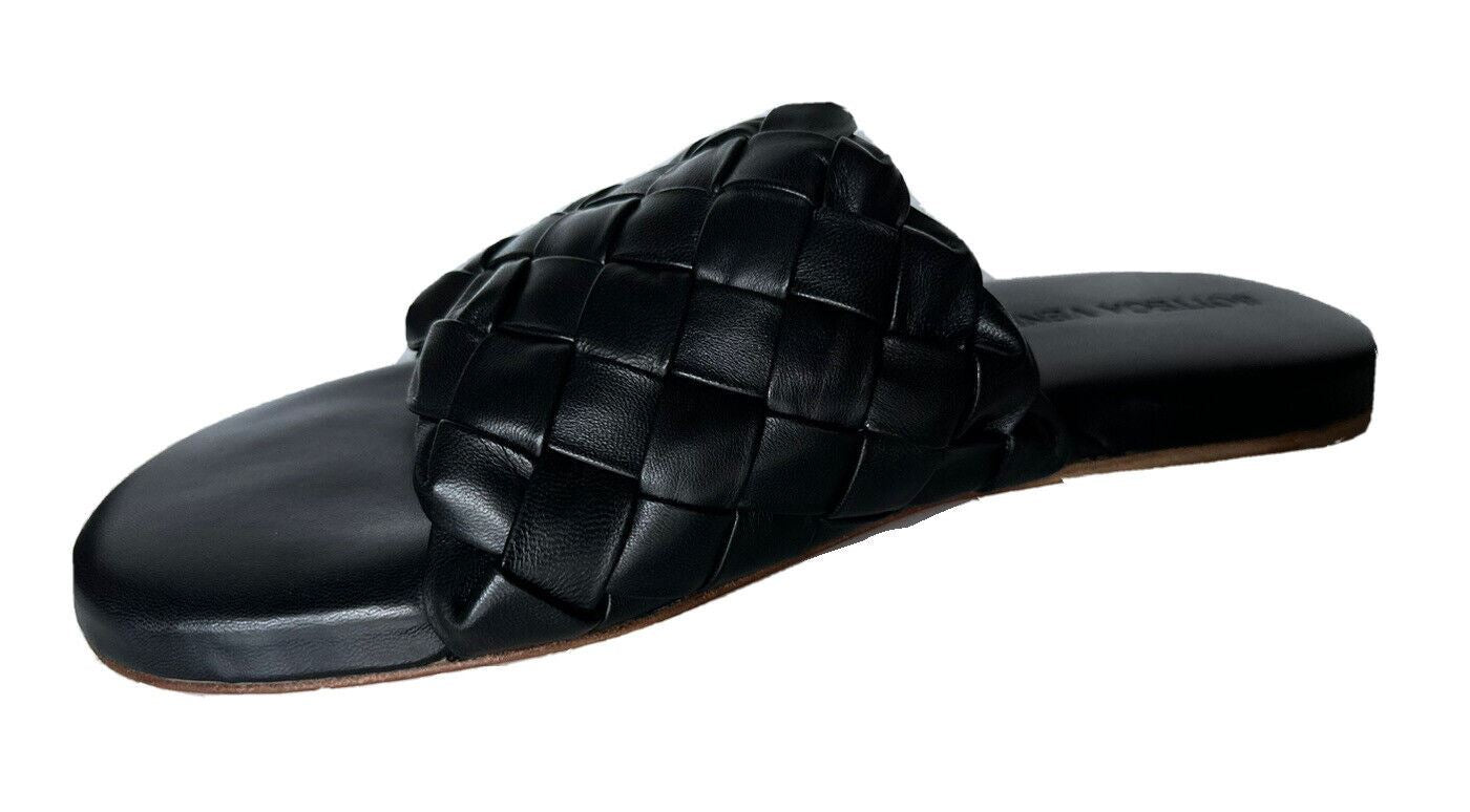 NIB $ 1150 Bottega Veneta Herren-Sandalen aus Intrecciato-Leder Schwarz 7 US 620298 IT