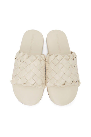 NIB $1150 Bottega Veneta Men's Intrecciato Leather Sandals White 7 US 620298 IT