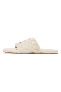 NIB $ 1150 Bottega Veneta Herren-Sandalen aus Intrecciato-Leder Weiß 9 US 620298 IT