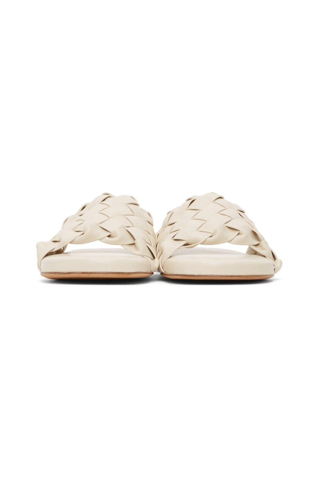 NIB $1150 Bottega Veneta Men's Intrecciato Leather Sandals White 9 US 620298 IT