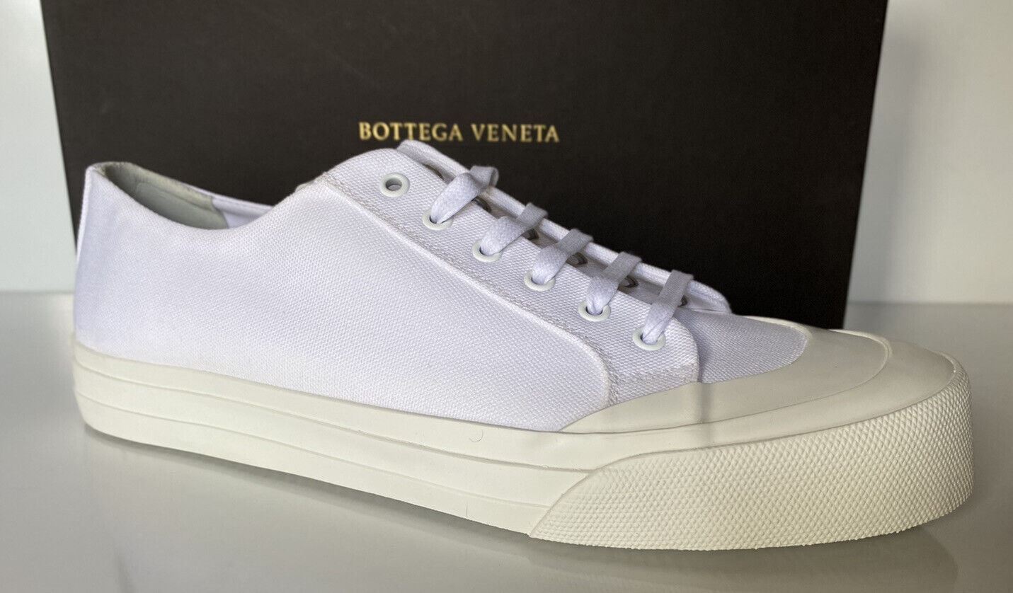 NIB $ 570 Bottega Veneta Herren Speedster Cotton White Sneakers 6 US 611183 Spanien 