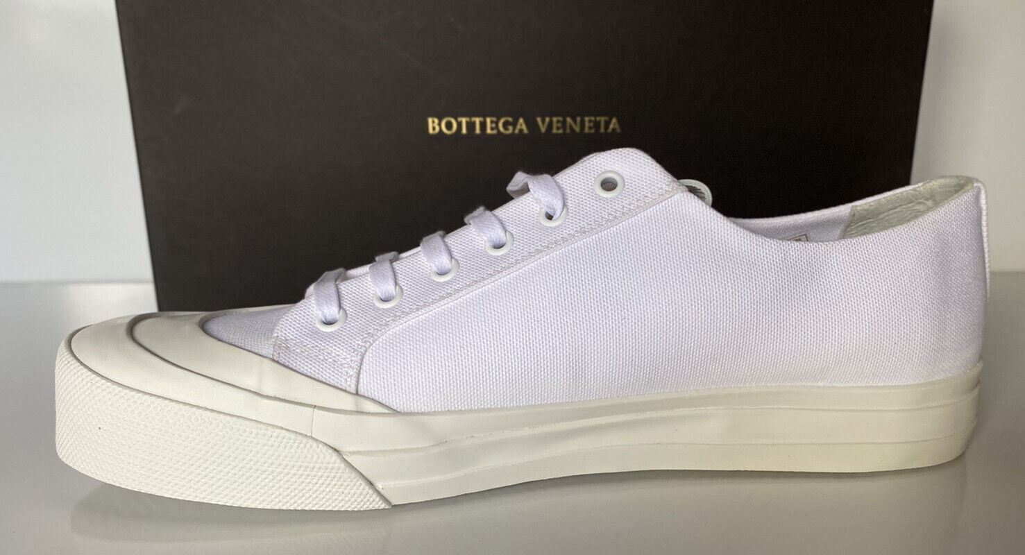 NIB $ 570 Bottega Veneta Herren Speedster Cotton White Sneakers 6 US 611183 Spanien 