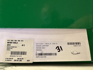 NIB $ 690 Bottega Veneta Herren-Sandalen aus Wiener Kalbsleder, Inkwell 10 US 667087