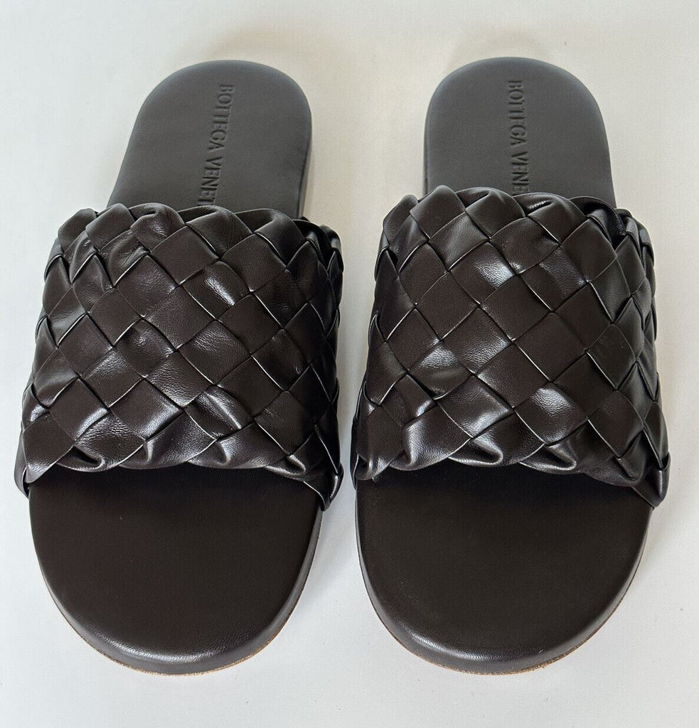 NIB $ 1150 Bottega Veneta Herren-Sandalen aus Intrecciato-Leder Fondente 7 US 620298