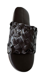 NIB $ 1150 Bottega Veneta Herren-Sandalen aus Intrecciato-Leder Fondente 7 US 620298