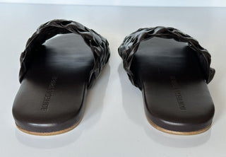 NIB $ 1150 Bottega Veneta Herren-Sandalen aus Intrecciato-Leder Fondente 7 US 620298