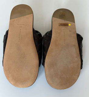 NIB $ 1150 Bottega Veneta Herren-Sandalen aus Intrecciato-Leder Fondente 7 US 620298