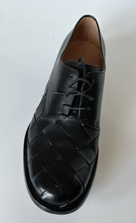 NIB $ 970 Bottega Veneta Intrecciato Varenne Leder Schwarze Schuhe 11 US 578272 