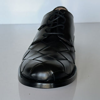 NIB $ 970 Bottega Veneta Intrecciato Varenne Leder Schwarze Schuhe 11 US 578272 