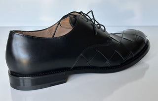 NIB $ 970 Bottega Veneta Intrecciato Varenne Leder Schwarze Schuhe 11 US 578272 