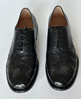 NIB $ 970 Bottega Veneta Intrecciato Varenne Leder Schwarze Schuhe 11 US 578272 