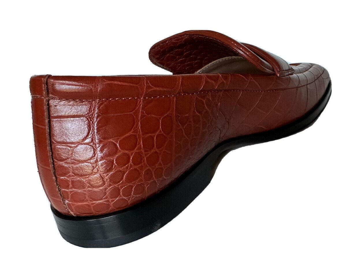 NIB $ 1050 Bottega Veneta Alligators Print Lederschuhe Braun 11 US 651350