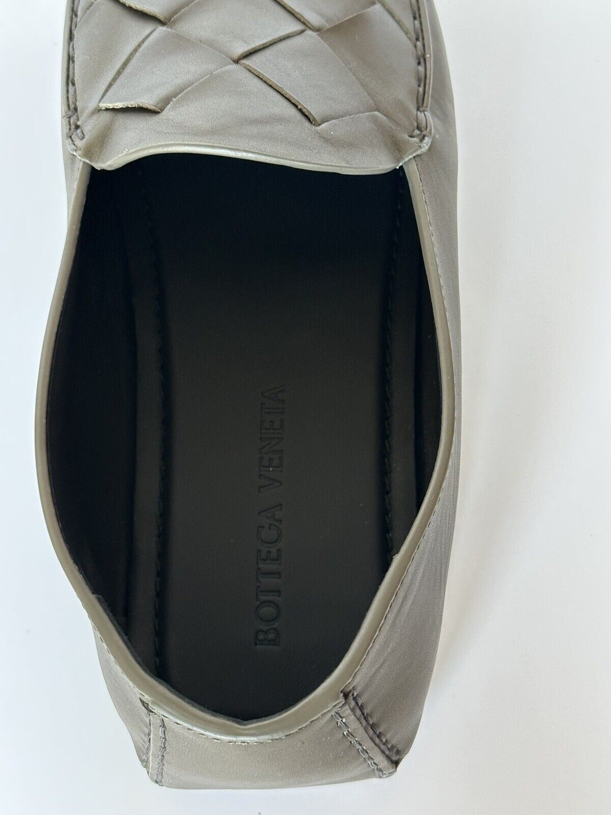 NIB $740 Bottega Veneta Douglas Intrecciato Leather Kaki Shoes 10 US 608763 IT
