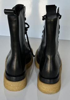 NIB $ 1450 Bottega Veneta Military Kalbsleder Schwarze Stiefel 9 US 667093 IT