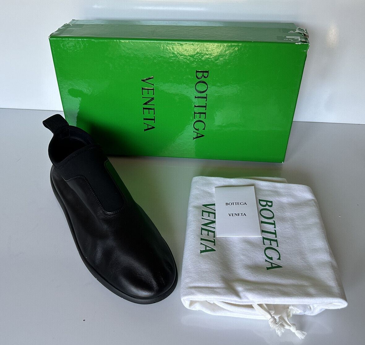 NIB $ 750 Bottega Veneta Herren Lagoon Nappaleder Schwarze Turnschuhe 12 US 640216 