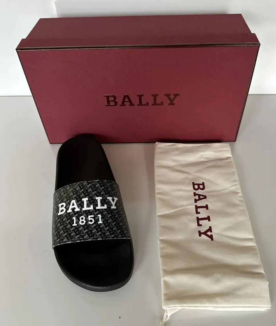 Мужские сандалии NIB Bally Sabrio, черные резиновые сандалии с логотипом, 11, США, 6301209, Италия 