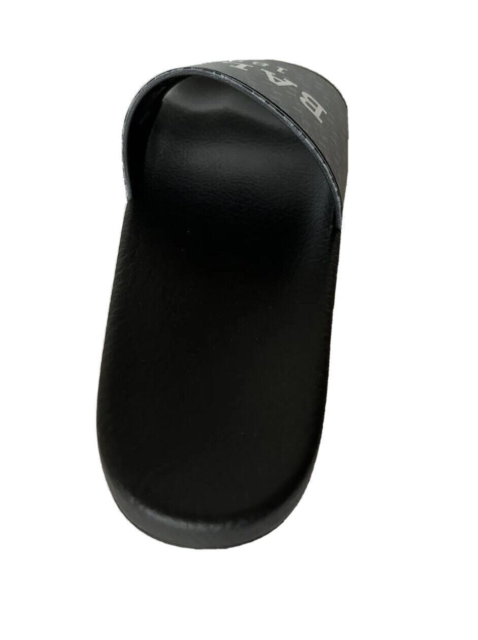NIB Bally Sabrio Men's Slide Rubber Black Logo Sandals 13 US 6301209 Italy