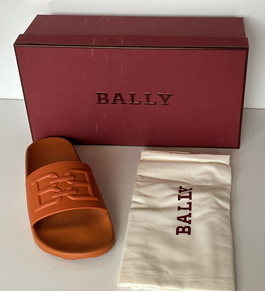 Мужские резиновые сандалии NIB Bally Scotty с логотипом Mandarin 12 США 6300612 Италия 