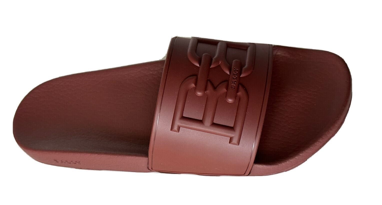 NIB Bally Scotty Men's Slide Rubber Heritage Red Logo Sandals 10 US 6300475 IT