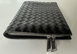 NWT Bottega Veneta Intrecciato Shiny Calf Leather Document Case Black 592855