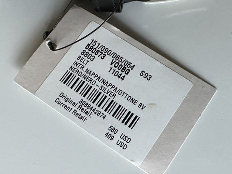 NWT $580 Bottega Veneta Intrecciato Nappa Leather Black Belt 44/110 IT 580673