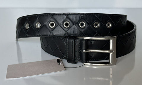 NWT $580 Bottega Veneta Intrecciato Nappa Leather Black Belt 40/100 IT 580673
