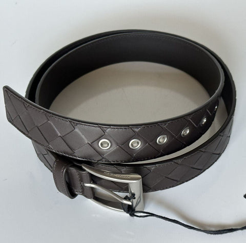 NWT $580 Bottega Veneta Intrecciato Nappa Leather Fondente Belt 40/100 IT 580673