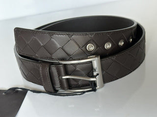NWT 580 $ Bottega Veneta Fondente-Gürtel aus Intrecciato-Nappaleder 40/100 IT 580673 