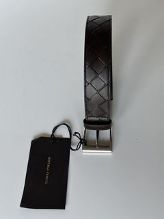 NWT 580 $ Bottega Veneta Fondente-Gürtel aus Intrecciato-Nappaleder 40/100 IT 580673 
