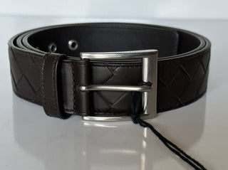 NWT 580 $ Bottega Veneta Fondente-Gürtel aus Intrecciato-Nappaleder 40/100 IT 580673 