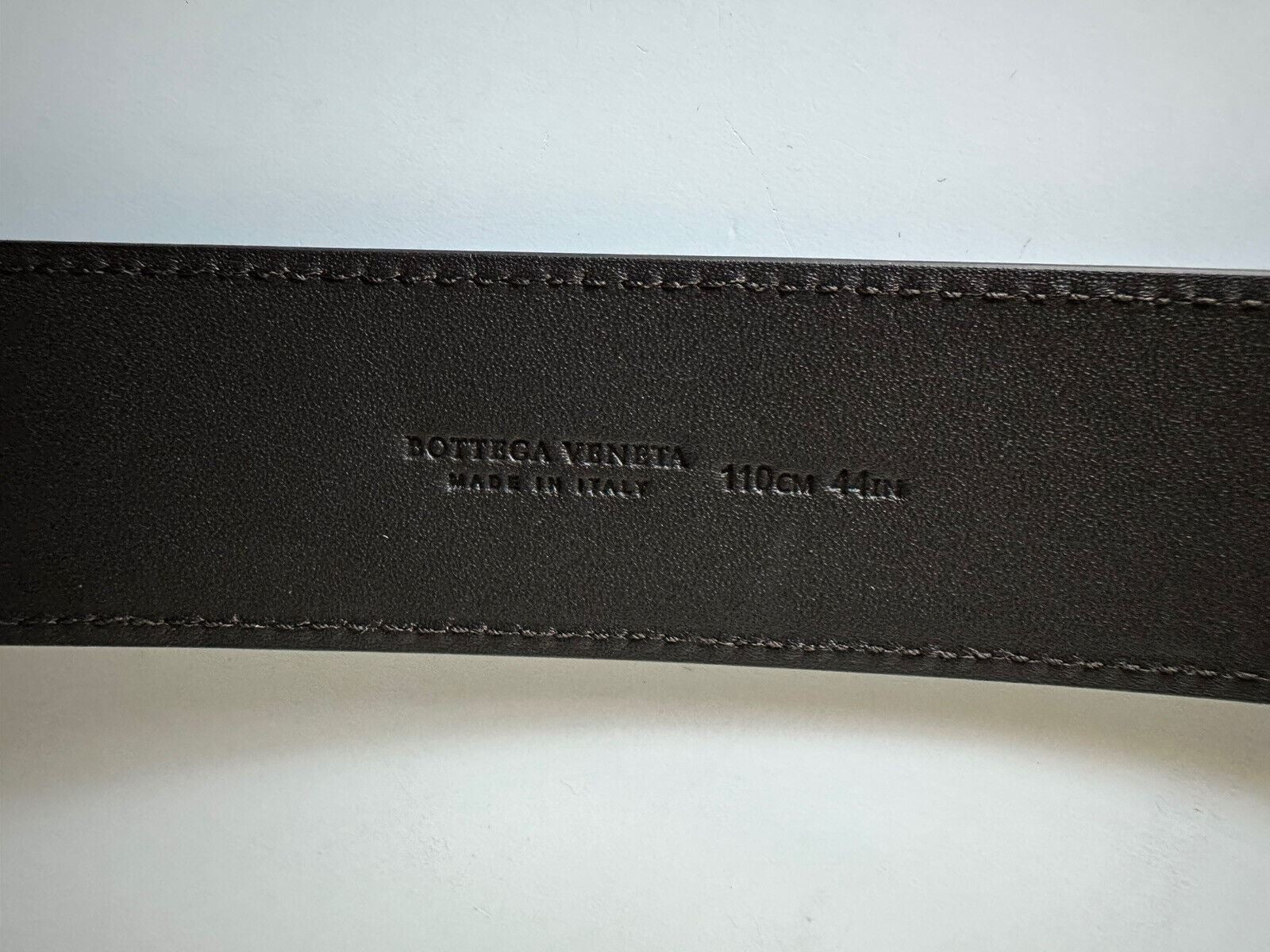 NWT $580 Bottega Veneta Intrecciato Nappa Leather Fondente Belt 44/110 IT 580673
