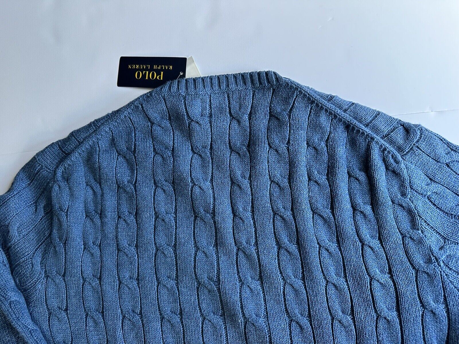 Neu mit Etikett: 138 $ Polo Ralph Lauren Herren-Strickpullover Blau 2XL/2TG 