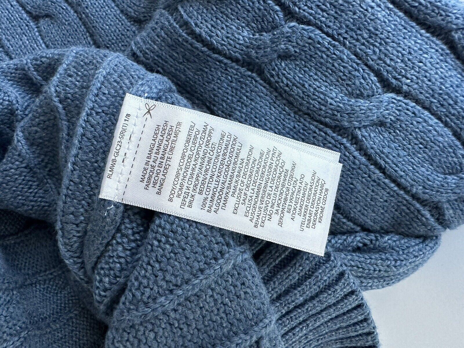 Мужской вязаный свитер синего цвета Polo Ralph Lauren, размер 2XL/2TG, NWT 138 долларов США 