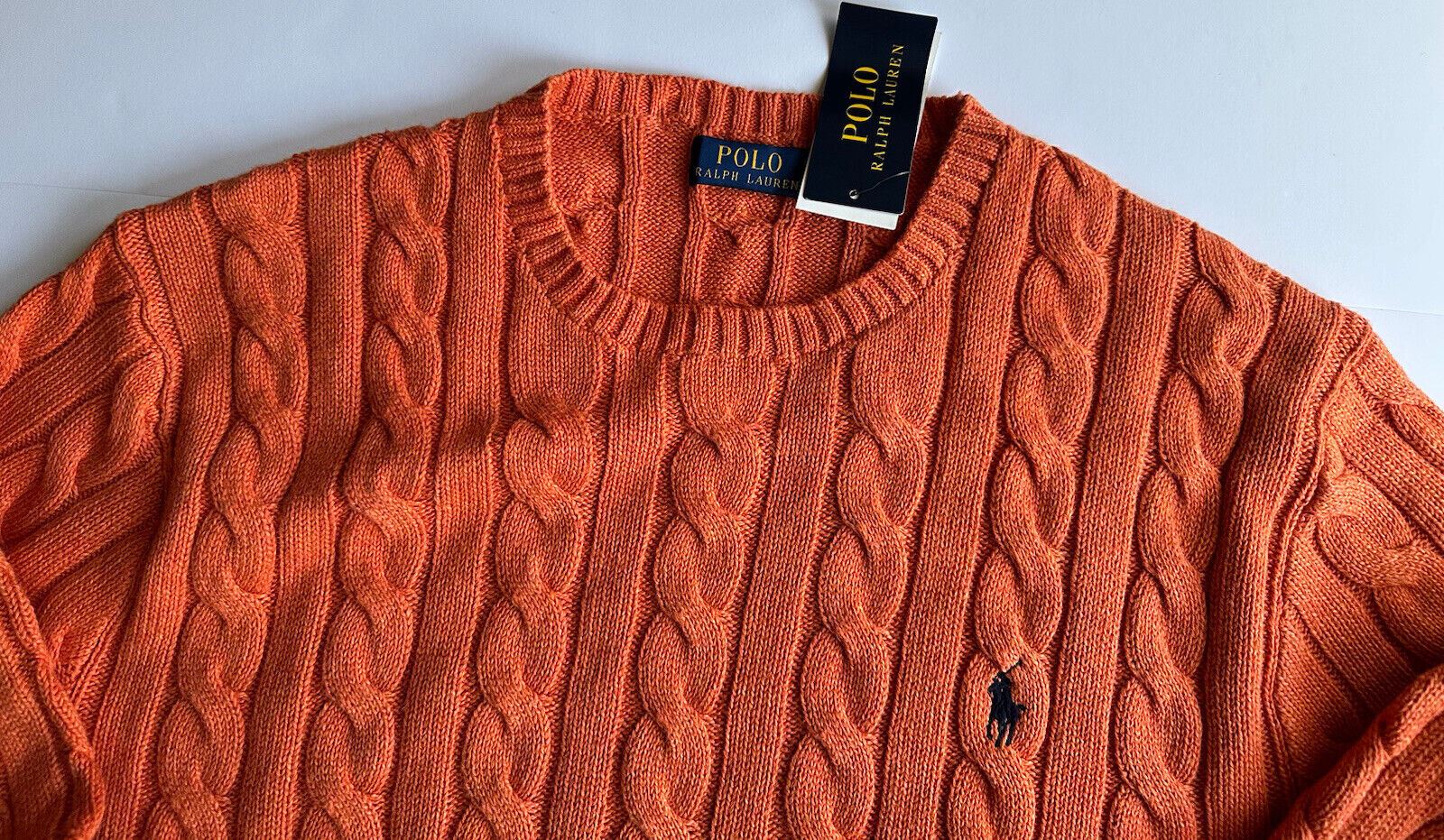 NWT $138 Polo Ralph Lauren Men's Knit Sweater Orange XL/TG