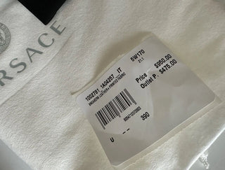 NIB $ 950 VERSACE Weiße Turnschuhe mit Barock-Print Größe 6 US (39 Euro) 1002781 Italien 