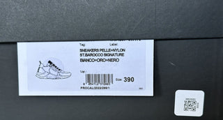 NIB $ 950 VERSACE Weiße Turnschuhe mit Barock-Print Größe 6 US (39 Euro) 1002781 Italien 