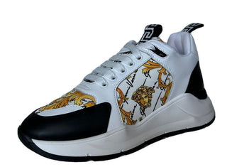 NIB $ 950 VERSACE Weiße Turnschuhe mit Barock-Print Größe 6 US (39 Euro) 1002781 Italien 