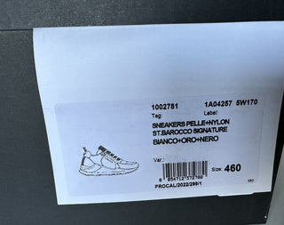 NIB $ 950 VERSACE Weiße Turnschuhe mit Barock-Print Größe 13 US (46 Euro) 1002781 IT 